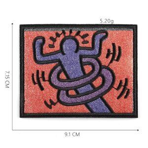 Keith Haring- "Loops" Inspired Graphic Artwork Patch. 4"x3".